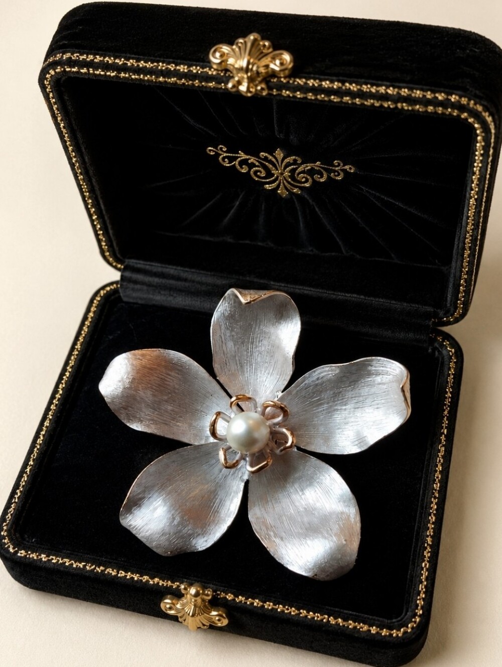 Frosted Matte White Enameled Unsigned Boucher? Vintage Brooch Blazer Pin Unisex